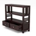 Solid Sheesham Wood Console Table for Living Room | Entryway Hallway Sofa & Fish Tank Table with 2 Drawers & Shelf Storage | Rosewood Walnut Finish 4