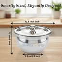 Stainless Steel Cook and Serve Handi Panjabi Biryani Serving Bowl Milk Pot Pan Patila with Lid Laser Finished Gas & Induction Compatible Multipurpose Utensil 500 ml (2pcs, Steel) 2