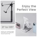 Ambrane Multipurpose Tabletop Mobile Stand | Adjustable Angle & Height| Universal Holder for iPhone, Samsung, OnePlus & All Smartphones | Portable, Anti-Skid | for Home, Office, Bed & Gifting (Black) 5