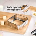 Nestasia Small Stainless Steel Paneer Maker (450 ml) - Square Paneer Maker Mould Press with Lid | Rust Resistant Medium Paneer Strainer - Perfect for Fresh Paneer, Tofu & Sprouts 5