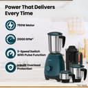 Havells ESO 750 Watt Mixer Grinder | 4 Jars (3 Stainless Steel + 1 Juicer Jar) | Heavy-Duty ABS Body | Powerful Motor | Wider Mouth Blades | Handles on All Jars | 2-Year Product Warranty (Teal) 2