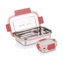 ATTRO Sparkle Big Stainless Steel Lunch Box 2-Piece Set – 900ml + 200ml – Leak-Proof, BPA-Free, Compact & Durable – Ideal for Kids, Office, Travel – Peach 1