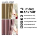 LINENWALAS 100% Solid True Solid Blackout Curtains (7 Feet),Set of 2 Panels,Complete Light Block,Thermal Insulated & Noise Reducing Room Darkening Curtains for Living Room & Home Décor (Golden Beige) 3