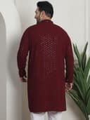 SOJANYA Plus(Since 1958) Men's Cotton Relaxed Fit Straight Radiant Elegance Sequinned Kurta for Navratri, Garba & Puja 4