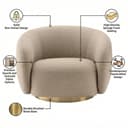 Kingsman Furnitures Brok Swivel Luxury Accent Arm Chair 360 Degree Rotatable Sofa for Home | Bedroom, Living & Drawing Room | Ultra Soft and Comfortable for Lounge (Avalon Sand, Non-Swivel) 3