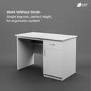 Green Soul Venue Study Table for Home & Office, Under-Desk Storage Shelf, Drawer & Cabinet, IS-3087 Engineered Wood, Computer/Writing Desk for Adults & Students, White, 3 Year Warranty 5