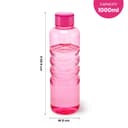 Nayasa Revello 1000 ML Pet Plastic Fridge Water Bottles Set of 6 | BPA Free | Leak Proof | Airtight Lid | Pink 3