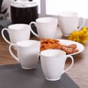 Clay Craft Impression Ceramic Gold Line Coffee Mugs/Tea Cups Set of 6 Pieces, 200ml, White (Omega) 1