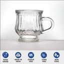 Yera 120ml Glass Tea Cup with Exquisite Design, Perfect for Regular Use and Serving Hot Tea - Glass Cup with Design, Set of 6 3