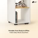 Green Soul Kyoto Foldable Study Table (2026 Edition) with Space-Saving Design, Expansive Tabletop Storage Shelves Engineered Wood Ideal for Study, Bedroom or Home Office, White & Oak 3 Year Assurance 5