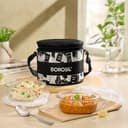 Borosil Nostalgia Borosilicate Glass Lunchbox with Bag | 2 pc Round Container Set (320 ml Each) | Microwave & Dishwasher Safe, Leakproof | Tiffin for Office, School, College | Vertical 1