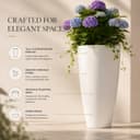 Ocean Mart Plastic Tower Pot Plant 14 Inch | Large Flower Pot for Indoor & Outdoor Plants | Decorative Garden Planter | Lightweight & Durable | Pack of 1 3