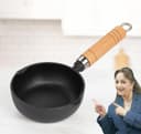 PANCA Cast Iron Tadka Pan | 4 Inch Pre-Seasoned Tempering Pan for Dal & Spices | Gas & Stove-Friendly, 450g Heavy Duty Vaghar/Chounk Pan | 100% Toxin-Free Naturally (Round) 1