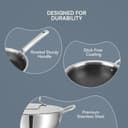 Kraft Futuretec Pro Stick Free Triply Stainless Steel Cookware Combo Set of 3 Pc | Kadai 2.4 L (22cm), Frypan 1.6 L (22cm) with Common Lid, Tri ply Induction, Gas cookware - 5 Year Warranty 4