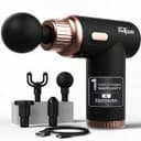 Dr Physio USA Dynamo Rechargeable Percussion Massage Gun | 3000mAh Battery | 6 Speed Levels | 4 Removable Heads Electric Full Body Gun Massager, Pain Relief Cordless Deep Tissue Massage Machine - 1034 1