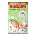 Huggies Natural Soft Premium Baby Diaper Pants, Our No.1 Soft Pants, New Born/Extra Small (XS) Size (0-5 Kgs), Pack of 76 | Cloud Softness All over with India's 1st Cloud Touch BeltTM 1