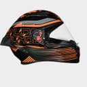 STUDDS Thunder D11 ISI and DOT Certified Full Face Helmet for Men and Women with Clear Visor - Black Orange L 5