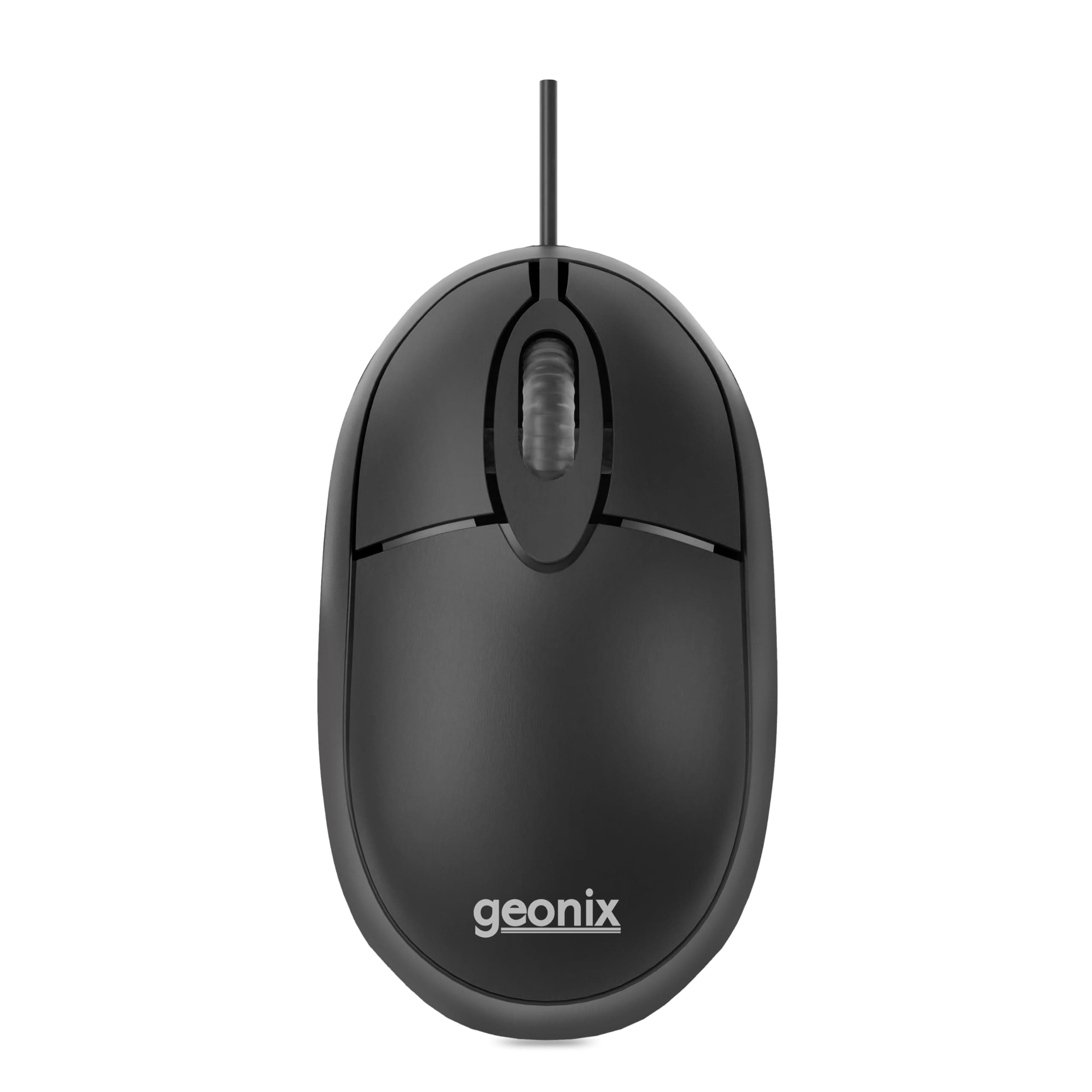 GEONIX Essential Wired Optical Mouse with 1.2 Meter Cable, Faster Navigation, Accurate Optical Sensor, High Strength (Black)