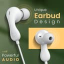 Portronics Conch Kappa C in Ear Type C Wired Earphones with In Line HD Mic, Powerful Audio, 14.2mm Dynamic Driver, Unique Earbuds Design,TPE Anti Tangle Wire,In line Controls,Wide Compatibility(White) 4