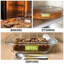 Allo Borosilicate Square Glass Baking Dish, Baking Tray, Oven and Microwave Safe, Set of 2 900ml, 1800ml, Transparent 4