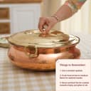 P•TAL Copper Hammered Lagaan 4L | Tin Coated with Brass Lid | 100% Pure Copper Degchi for Cooking Biryani Handi Ptal Brass Utensils for Kitchen 5