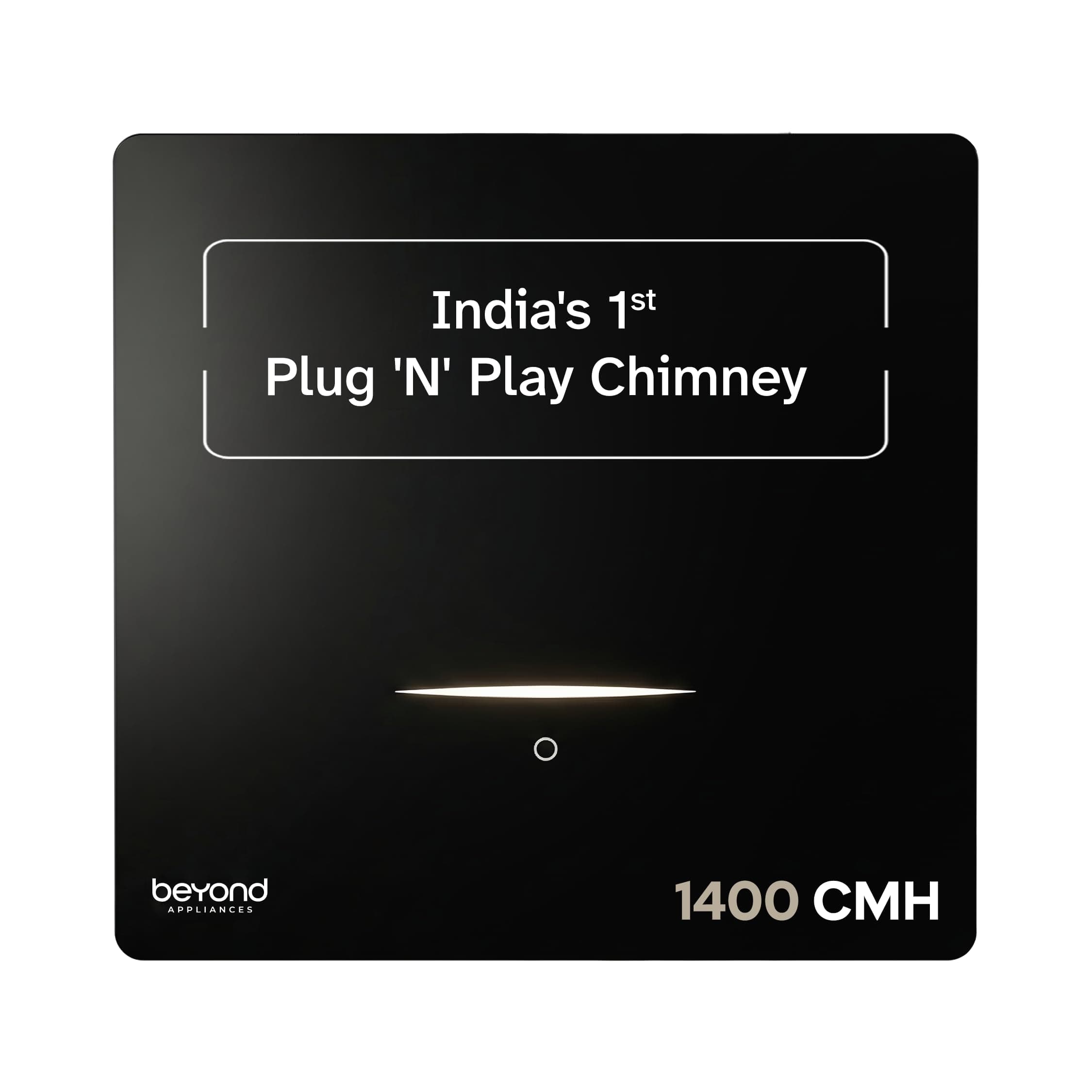 Beyond Appliances Cube Pro Plug N Play Ductless Kitchen Chimney | 1400 CMH | Auto Clean | 5-Stage Charcoal Activated Filter | Touch Control | 3-way Suction | 48dB Low Noise | Black | PAN INDIA SERVICE