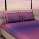 Stoa Paris 300TC UltraSatin Double Bedsheet Set, 13” Drop Fitted Bedsheet with 2 Pillow Covers, Hypoallergenic, Wrinkle Free, Aesthetic Bedding, Home Decor, Gift, Skies of Paris - Pink, Indigo 3