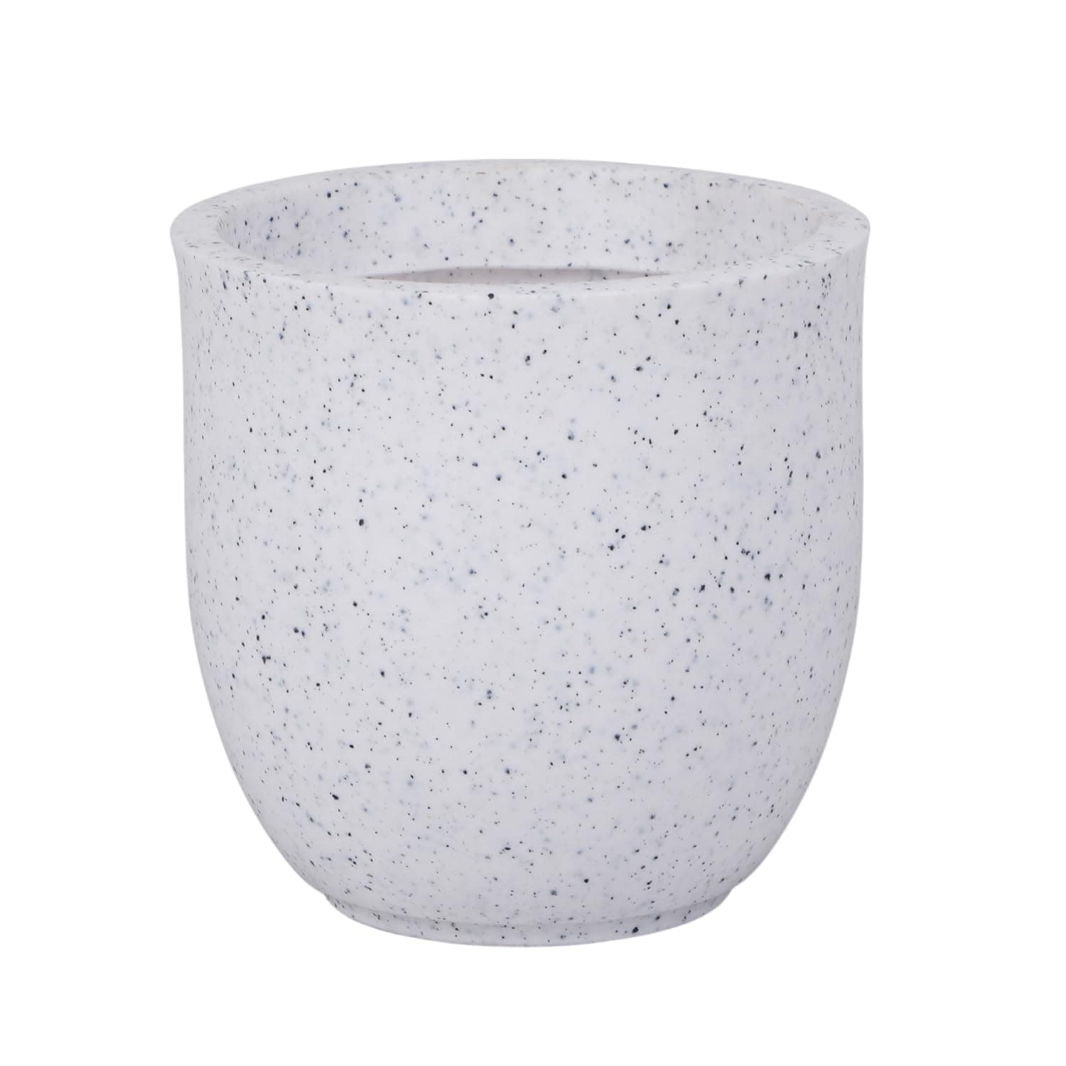 Bonkaso 8 Inch Jaguar Planter for Indoor & Outdoor Use | Round Heavy Duty Polymer Flower Pot | Lightweight Weather Resistant Modern Gamla for Living Room Balcony & Terrace (White)