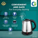 CG - EKSS15 SS 1.5 Ltr Electric Kettle 1350W with Dry Boil Protection, Auto Cut Off, Cool Touch Ergonomic Handle, Double Wall Insulation 2 Yr Replacement Manufacturer Warranty - Black 3