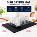 Dish Drying Mat |40x60cm| Water Absorbing Mat for Kitchen, Dry Mat for Kitchen Utensils, Non-Slip Rubber Backing, Fast Drying 5