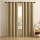 LINENWALAS 100% Solid True Solid Blackout Curtains (7 Feet),Set of 2 Panels,Complete Light Block,Thermal Insulated & Noise Reducing Room Darkening Curtains for Living Room & Home Décor (Golden Beige) 1