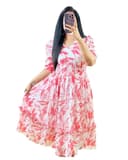 KD Women Georgette Floral Print Anarkali Kurta for Women Anarkali Kurti for Women Floral Print Fit & Flare Dress 5
