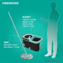 Spotzero By Milton Eelite Spin Mop I 2-in-1 Mop Bucket for Cleaning & Drying I 360° Spin Mechanism I High Absorbent Microfiber Refills I Big Wheels & Drag Handle for Easy Movement I Black 5
