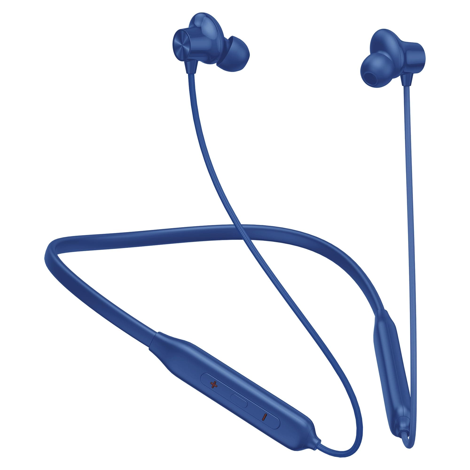 Kratos N4 Bluetooth Neckband with 55H Playtime, Deep Bass, Stereo Sound, HD Calls, Magnetic Earbuds, Type-C Fast Charging, Rich Audio, Hollow Switch for Comfort & Style (Blue)