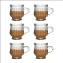 Yera 120ml Glass Tea Cup with Exquisite Design, Perfect for Regular Use and Serving Hot Tea - Glass Cup with Design, Set of 6 1