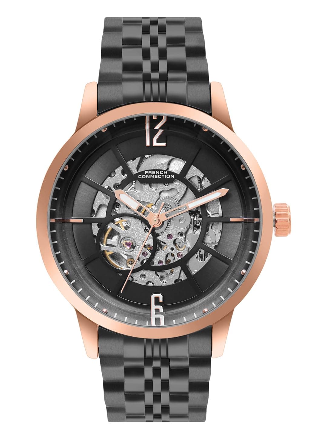 French Connection Men Analogue Automatic Black Dial Watch-FCA20BBM