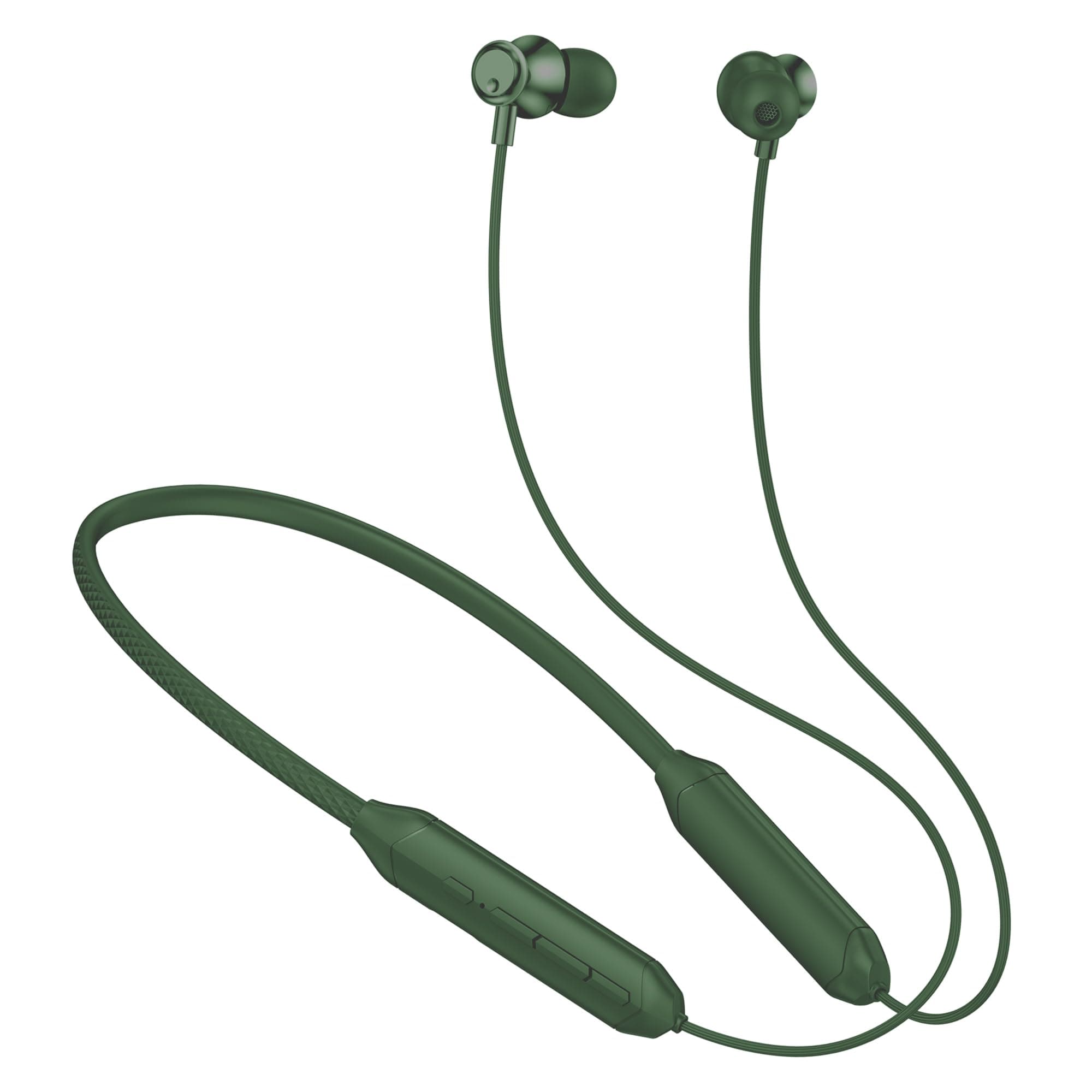 Kratos Green Bluetooth Neckband with 55H Playtime, Deep Bass, Stereo Sound, HD Calls, Magnetic Earbuds, Voice Assistant, Type-C Fast Charging, Rich Audio, Hollow Switch for Comfort & Style