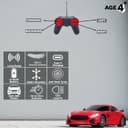 High-Speed RC Car for Kids | Rechargeable Lithium Battery | Type-C Charging | LED Headlights | Red Remote Control Car 5