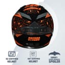 STUDDS Thunder D11 ISI and DOT Certified Full Face Helmet for Men and Women with Clear Visor - Black Orange L 4