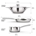 Milton Pro Cook Induction Cookware & Gas Stove Friendly Triply Stainless Steel 4Pc Cookware Set | Tea Pan 16 cm | Fry Pan 22 cm | Kadai with Glass Lid 24 cm | Even & Fast Cooking | 3 Years Warranty 5