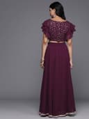 Libas Women's Embroidered Georgette Readymade Lehenga Set 3