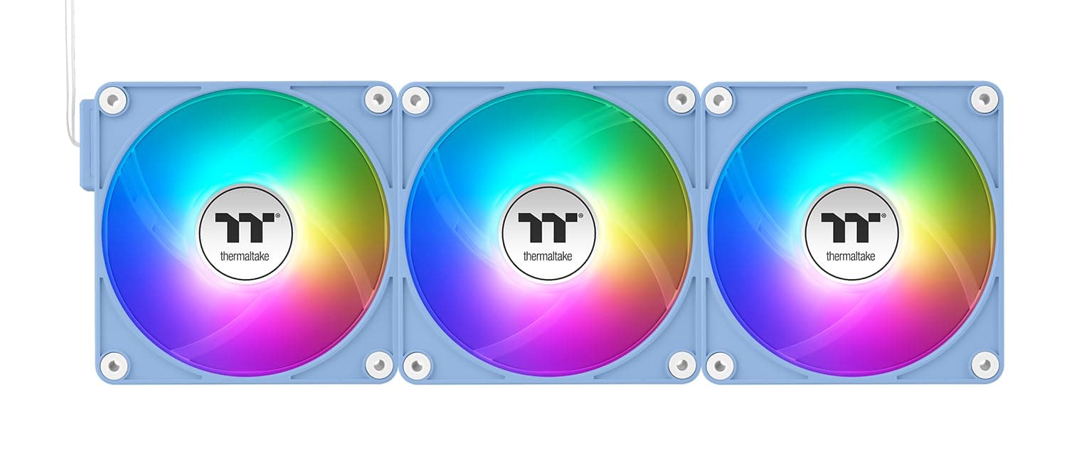 Thermaltake CT120 EX ARGB Sync PC Cooling Fan Hydrangea Blue 3 Pack/Fan/12025/PWM 500~2000 RPM/ARGB MB Sync/Hydrangea Blue