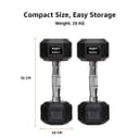 Amazon basics Rubber Encased Hex Dumbbell Weight Set Of 2, 10 Kg,Black 2
