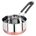 AADHIK Tea Pan Stainless Steel Copper Bottom Sauce Pan Milk Pan Tapeli Patila Induction Base 1.5 Litre Sauce Pot Milk Boiler with Handle (1500 ml) 1