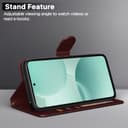 Pikkme Flip Cover for Realme P4x 5G Leather Finish | Inside TPU with Card Pockets | Wallet Stand and Shock Proof | Complete Protection Flip Case (Brown) 3