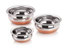 2 pcs Stainless Steel Copper Bottom Kitchen Serving, Cooking Bowl | Handi Set | Biryani Handi for Kitchen & Restaurant | Cookware Set | (2 pcs) 4