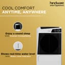 Hindware Smart Appliances Calisto 105L | Desert Air Cooler with Woodwool Pads, Inverter Compatible, Castor wheels and motorized air flow control & High Air Delivery (White & Black) 5