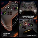 Amazon Basics Pro Series Gamepad with Bluetooth and RGB | 2.4GHz & Wired Modes | Dual Vibration | 6-Axis Gyroscope | Compatible with Switch | Android | PS3 | Windows | Type-C Charging | Black 4