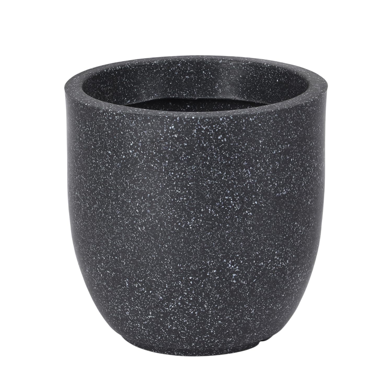 BonKaso 8 Inch Jaguar Round Plant Pots | Highly Durable & Lightweight Polymer Planter for Indoor & Outdoor Use | Flower Pot (Gamla/Gamale) for Home, Office, Garden, Living Room & Balcony (Dark Grey)