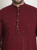 SOJANYA Plus(Since 1958) Men's Cotton Relaxed Fit Straight Radiant Elegance Sequinned Kurta for Navratri, Garba & Puja 5